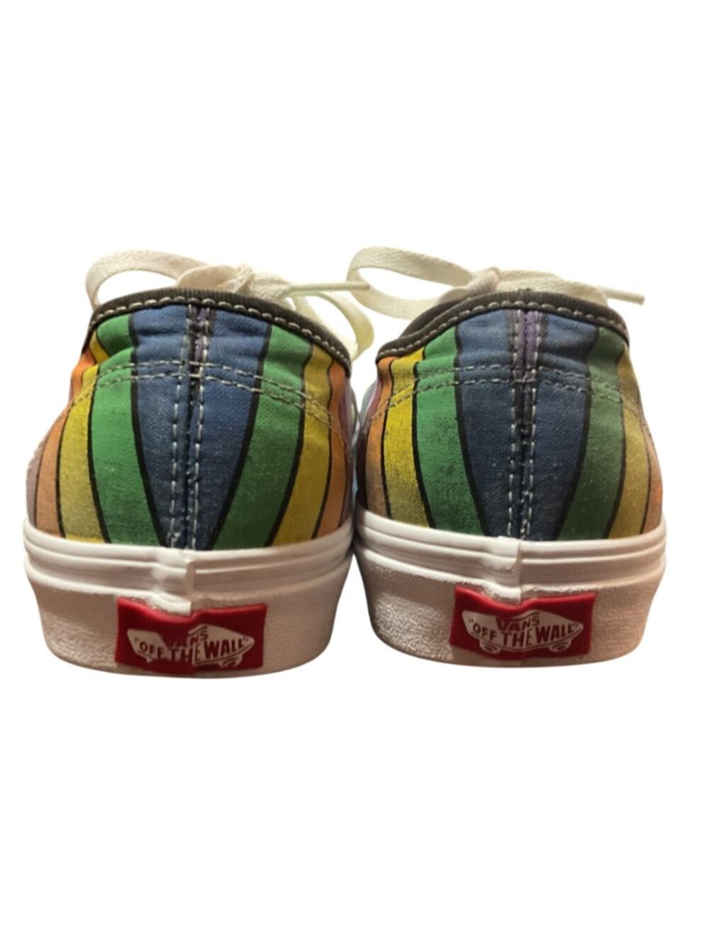 Vans Ravert Rainbow Striped Canvas Shoes 8W 6.5M Black Multicolor Casual Style - Picture 6 of 8